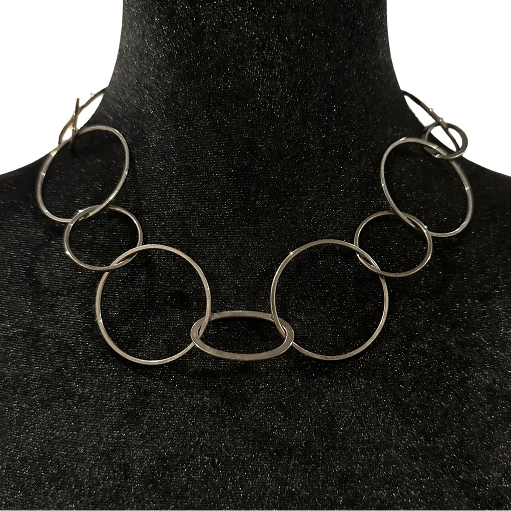 Express Chunky Necklace Geometric Links Adjustable Length